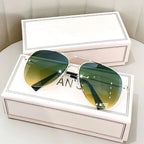 Men’s Pilot Sunglasses with Gradient Lenses, Alloy Frame, view 13