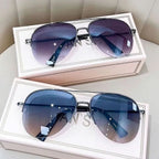 Men’s Pilot Sunglasses with Gradient Lenses, Alloy Frame, view 2