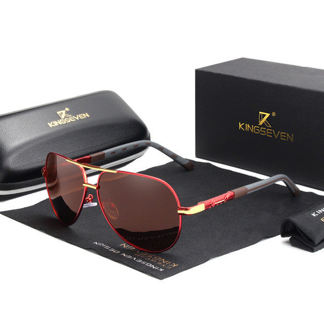 Men’s Polarised Aviator Sunglasses with UV400 Protection, view 4