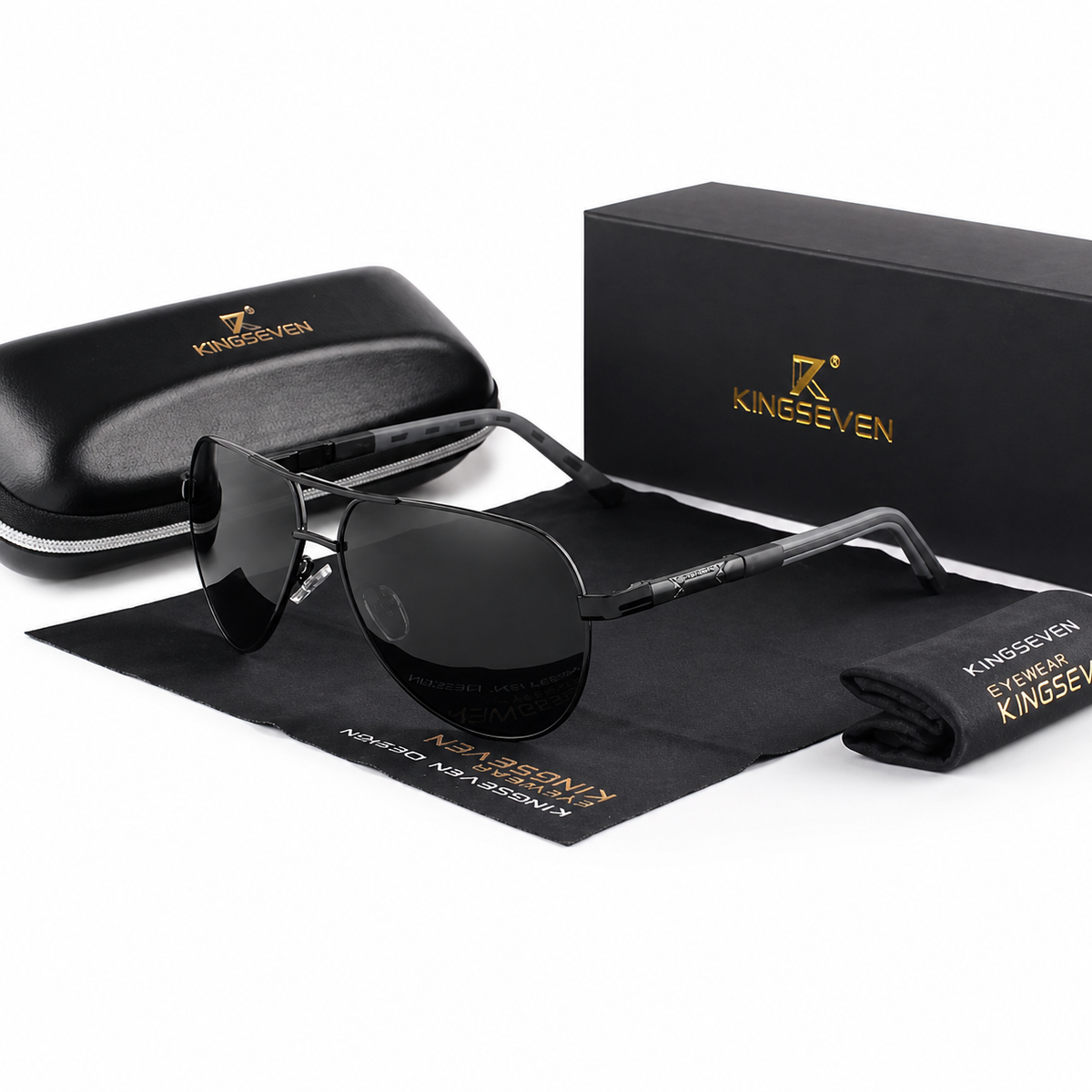 Men’s Polarised Aviator Sunglasses with UV400 Protection, view 7