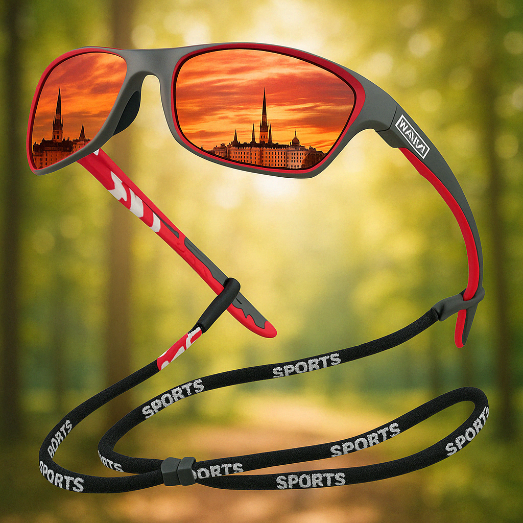Men’s Polarised Sports Sunglasses with UV400 Wraparound Frame for Cycling, view 4