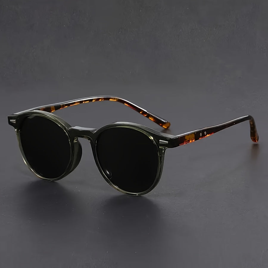 Men's Round Tortoiseshell Sunglasses, Polycarbonate Frame, 139 mm, view 2