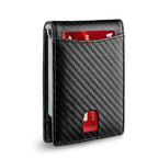 Men’s Slim RFID Wallet, Black PU Leather Card Holder, 4.3 × 3 × 0.5 Inches, view 10