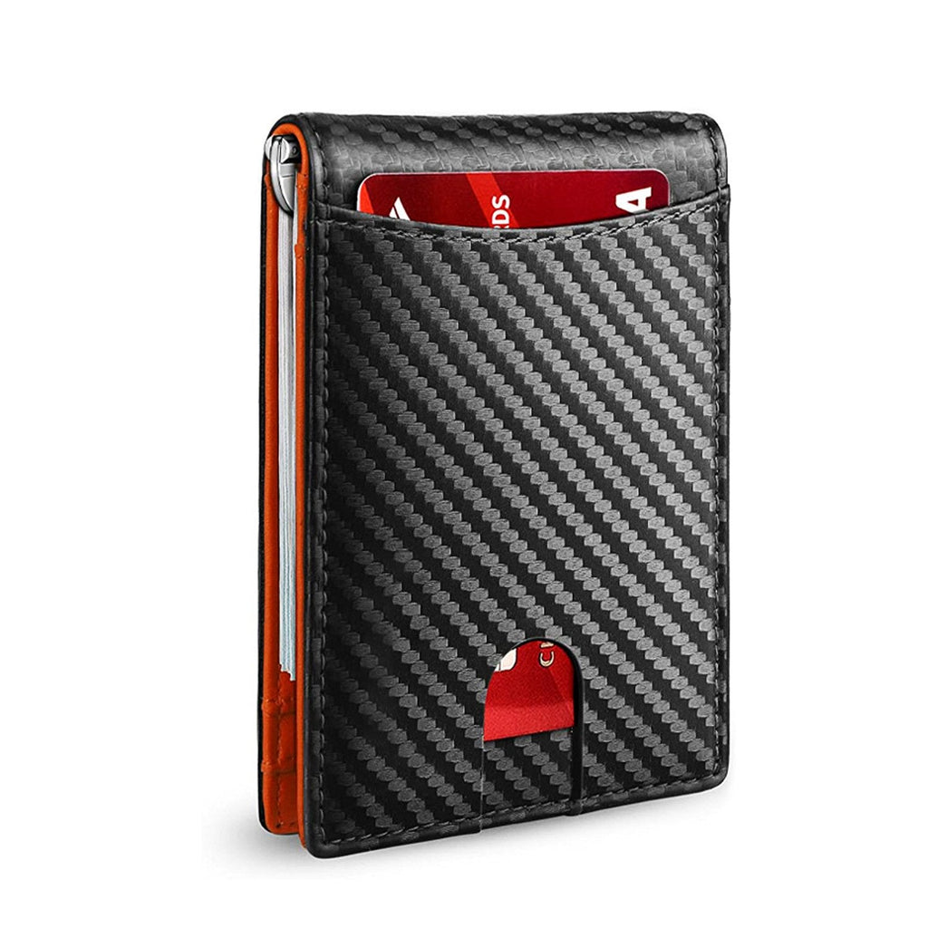Men’s Slim RFID Wallet, Black PU Leather Card Holder, 4.3 × 3 × 0.5 Inches, view 11