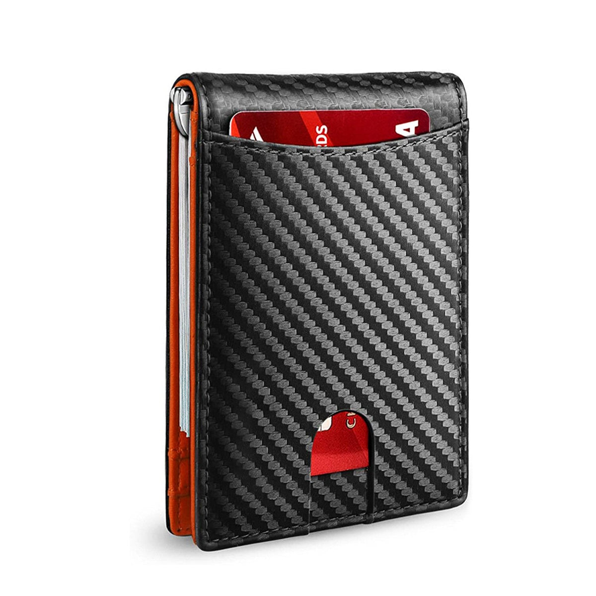 Men’s Slim RFID Wallet, Black PU Leather Card Holder, 4.3 × 3 × 0.5 Inches, view 11