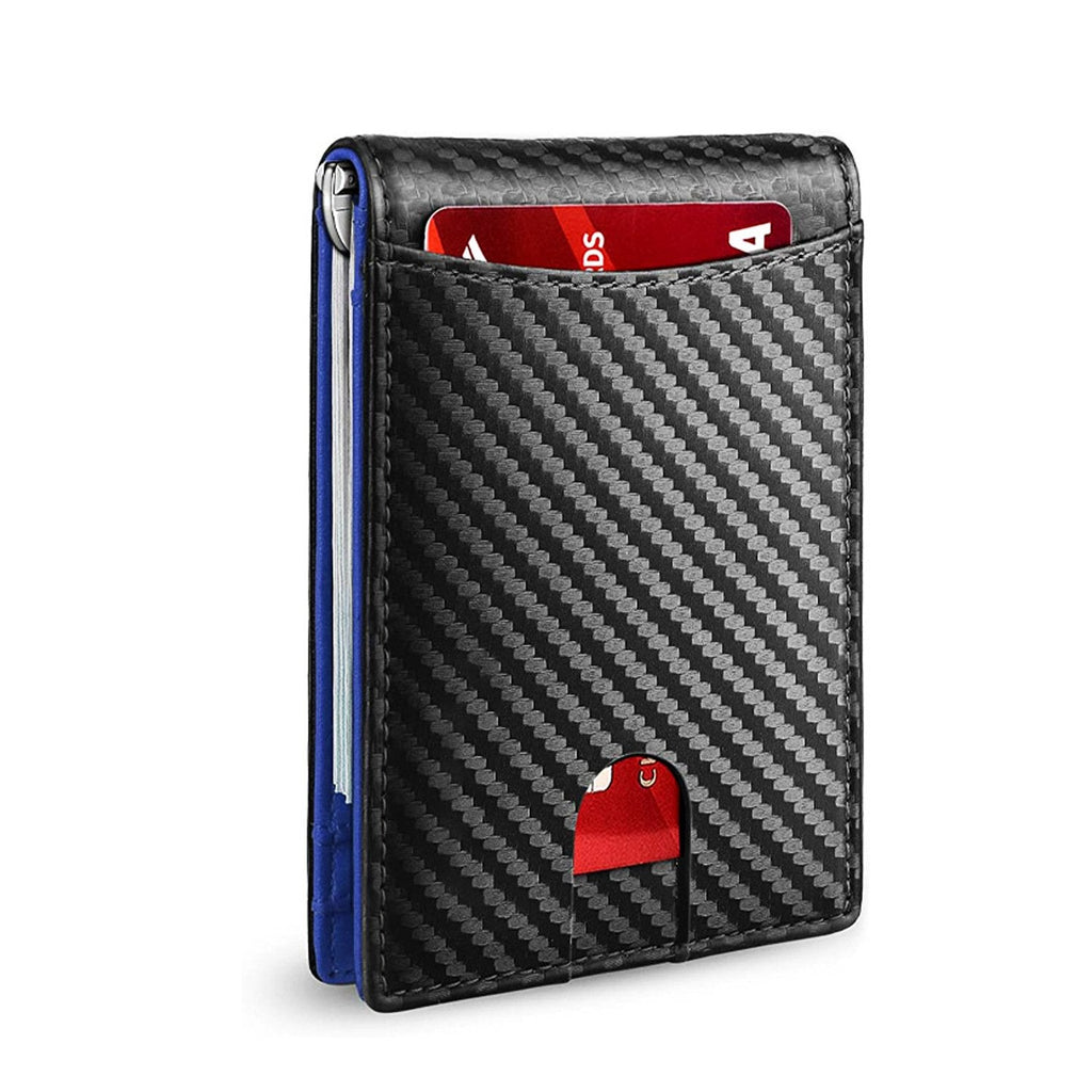 Men’s Slim RFID Wallet, Black PU Leather Card Holder, 4.3 × 3 × 0.5 Inches, view 12