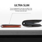 Men’s Slim RFID Wallet, Black PU Leather Card Holder, 4.3 × 3 × 0.5 Inches, view 6
