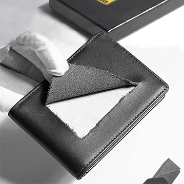 Men’s Slim RFID Wallet, Black PU Leather Card Holder, 4.3 × 3 × 0.5 Inches, view 7