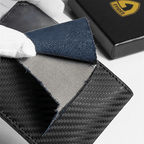 Men’s Slim RFID Wallet, Black PU Leather Card Holder, 4.3 × 3 × 0.5 Inches, view 8