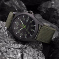 Men's Tactical Watch, 45 mm Stainless Steel Case, Silicone Strap