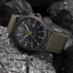 Men's Tactical Watch, 45 mm Stainless Steel Case, Silicone Strap
