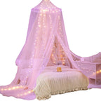 Mesh Bed Canopy Tent with LED Lights, 59.1 × 70.9 in or 70.9 × 78.7 in, view 5