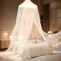 Mesh Bed Canopy Tent with LED Lights, 59.1 × 70.9 in or 70.9 × 78.7 in, view 6