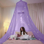 Mesh Bed Canopy Tent with LED Lights, 59.1 × 70.9 in or 70.9 × 78.7 in, view 7