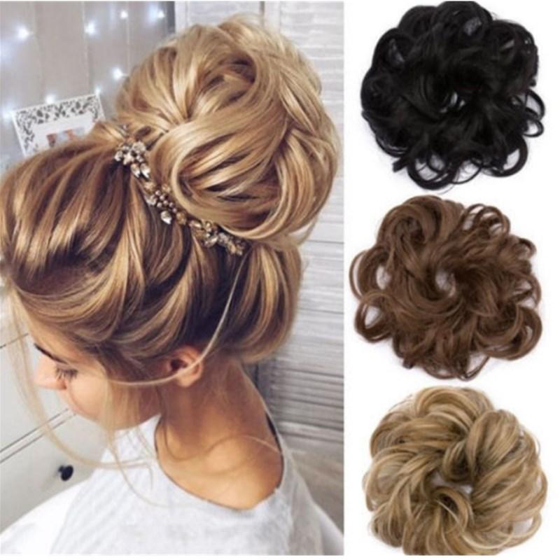 Messy Bun Fake Hair Scrunchie for a Messy Hair Style, Artificial Hair, view 2