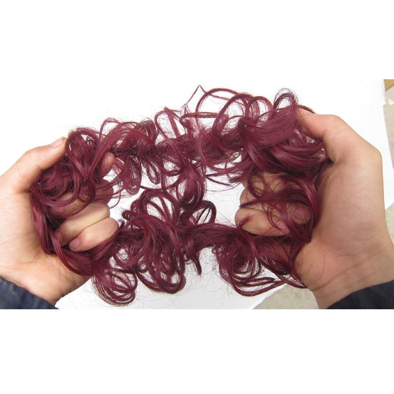 Messy Bun Fake Hair Scrunchie for a Messy Hair Style, Artificial Hair, view 3