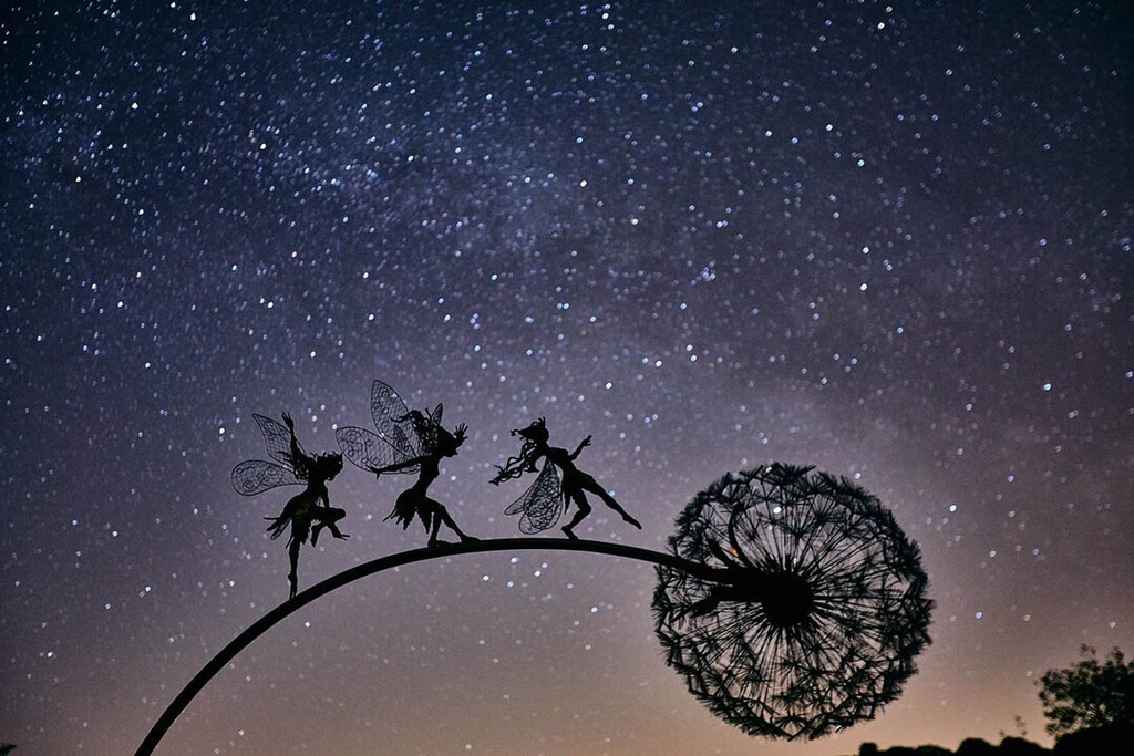 Metal and Polyethylene Fairy Garden Stake Decorations, 25–45 Inches, view 3