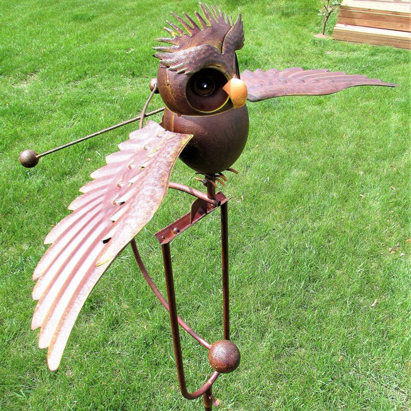 Metal Garden Bird Decoration with Wind-Moved, Flapping Wings, view 14