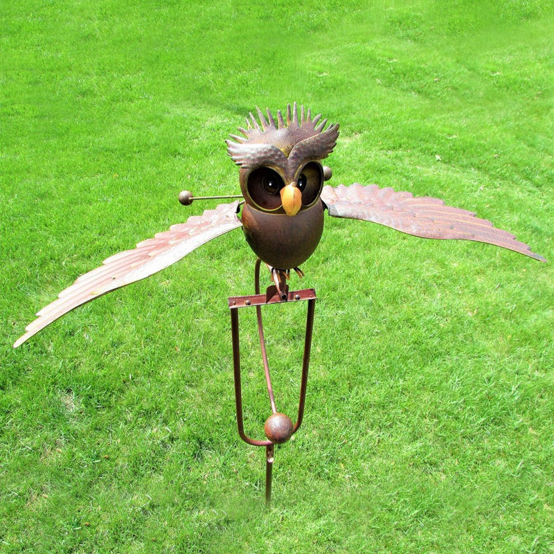 Metal Garden Bird Decoration with Wind-Moved, Flapping Wings, view 2