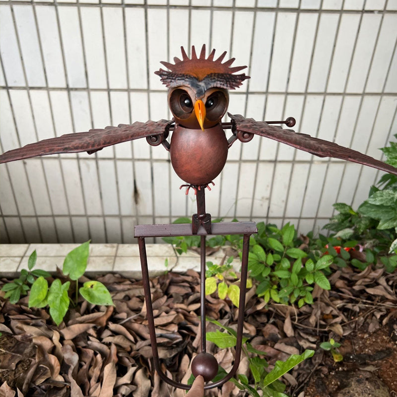 Metal Garden Bird Decoration with Wind-Moved, Flapping Wings, view 4
