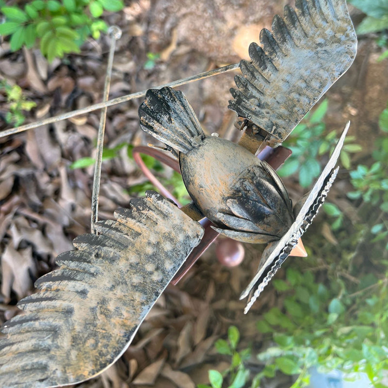 Metal Garden Bird Decoration with Wind-Moved, Flapping Wings, view 6