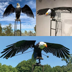 Metal Garden Bird Decoration with Wind-Moved, Flapping Wings, view 8