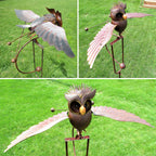 Metal Garden Bird Decoration with Wind-Moved, Flapping Wings, view 9