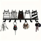 Metal Key Holder with Cat Design | High & Bury