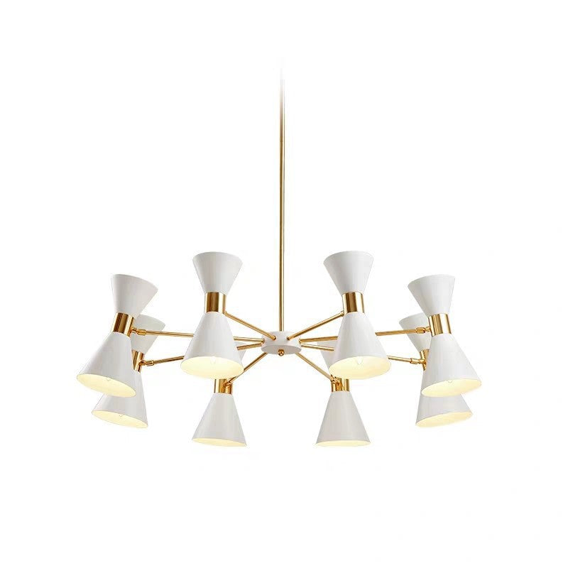 Mid-Century Modern Multi-Arm Cone Shade Chandelier | High & Bury