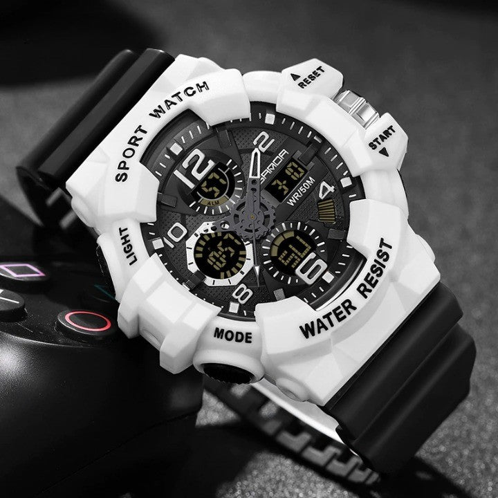 Military-Style Digital Watch, 5 Bar Water Resistance, Resin Case and Strap, view 3