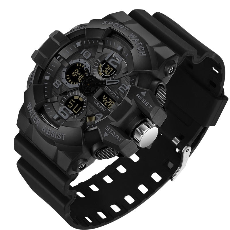 Military-Style Digital Watch, 5 Bar Water Resistance, Resin Case and Strap, view 6