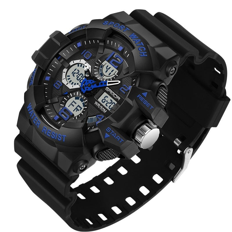 Military-Style Digital Watch, 5 Bar Water Resistance, Resin Case and Strap