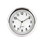 Mini Car Clock, Metal, 4 × 4cm, Electroplated Finish, for Vehicle Use