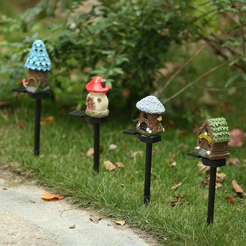 Miniature Hand-Painted Resin Mushroom Fairy House Garden Ornament | High & Bury