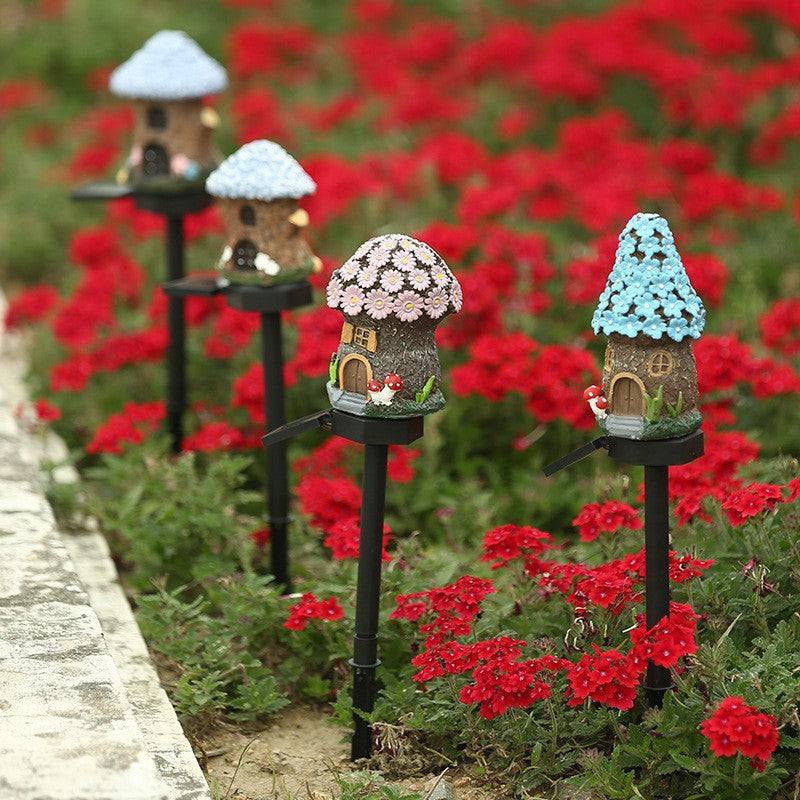 Miniature Hand-Painted Resin Mushroom Fairy House Garden Ornament | High & Bury