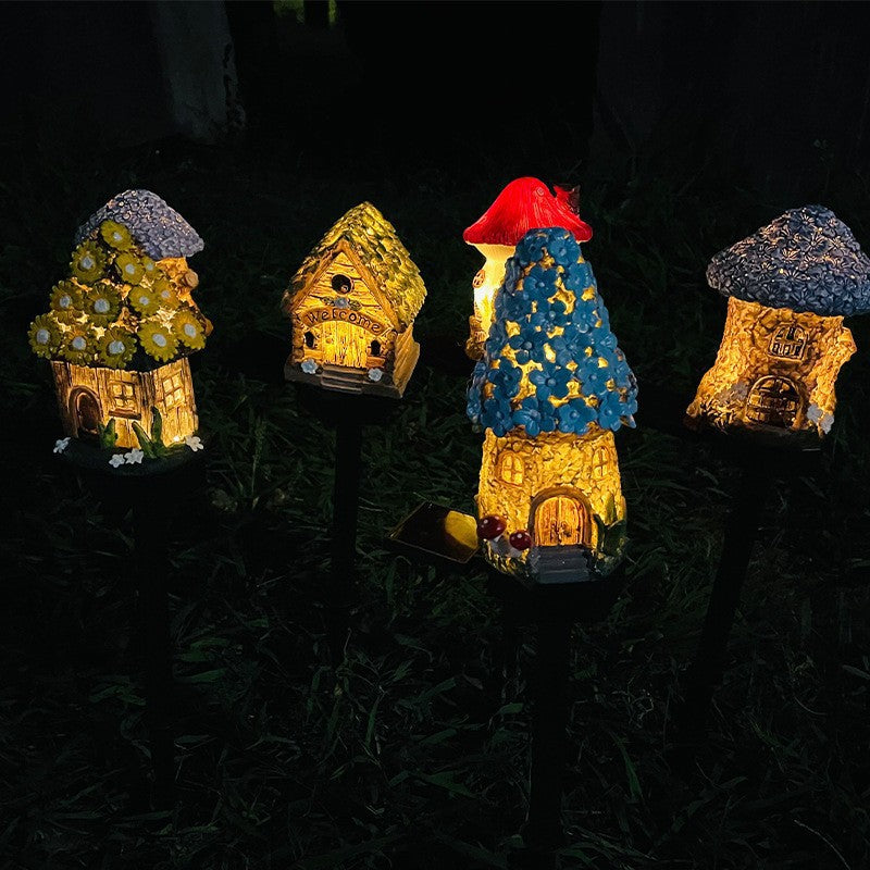Miniature Hand-Painted Resin Mushroom Fairy House Garden Ornament | High & Bury