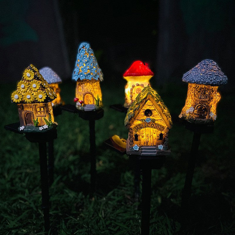 Miniature Hand-Painted Resin Mushroom Fairy House Garden Ornament | High & Bury