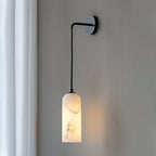 Minimalist Alabaster Marble-Effect Wall Pendant Light | High & Bury