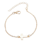 Minimalist Cross Charm Bracelet with Adjustable Chain for Everyday Wear, view 5