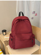 Minimalist Multi-Functional Nylon School Backpack with Multiple Pockets, view 3