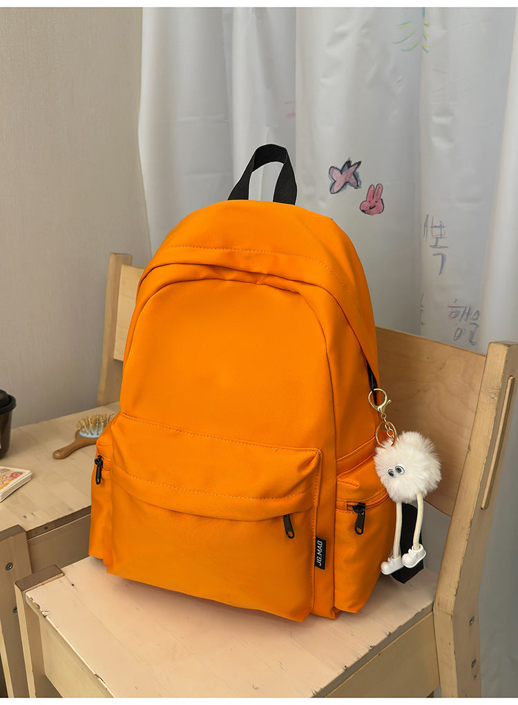 Minimalist Multi-Functional Nylon School Backpack with Multiple Pockets, view 5