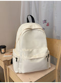 Minimalist Multi-Functional Nylon School Backpack with Multiple Pockets