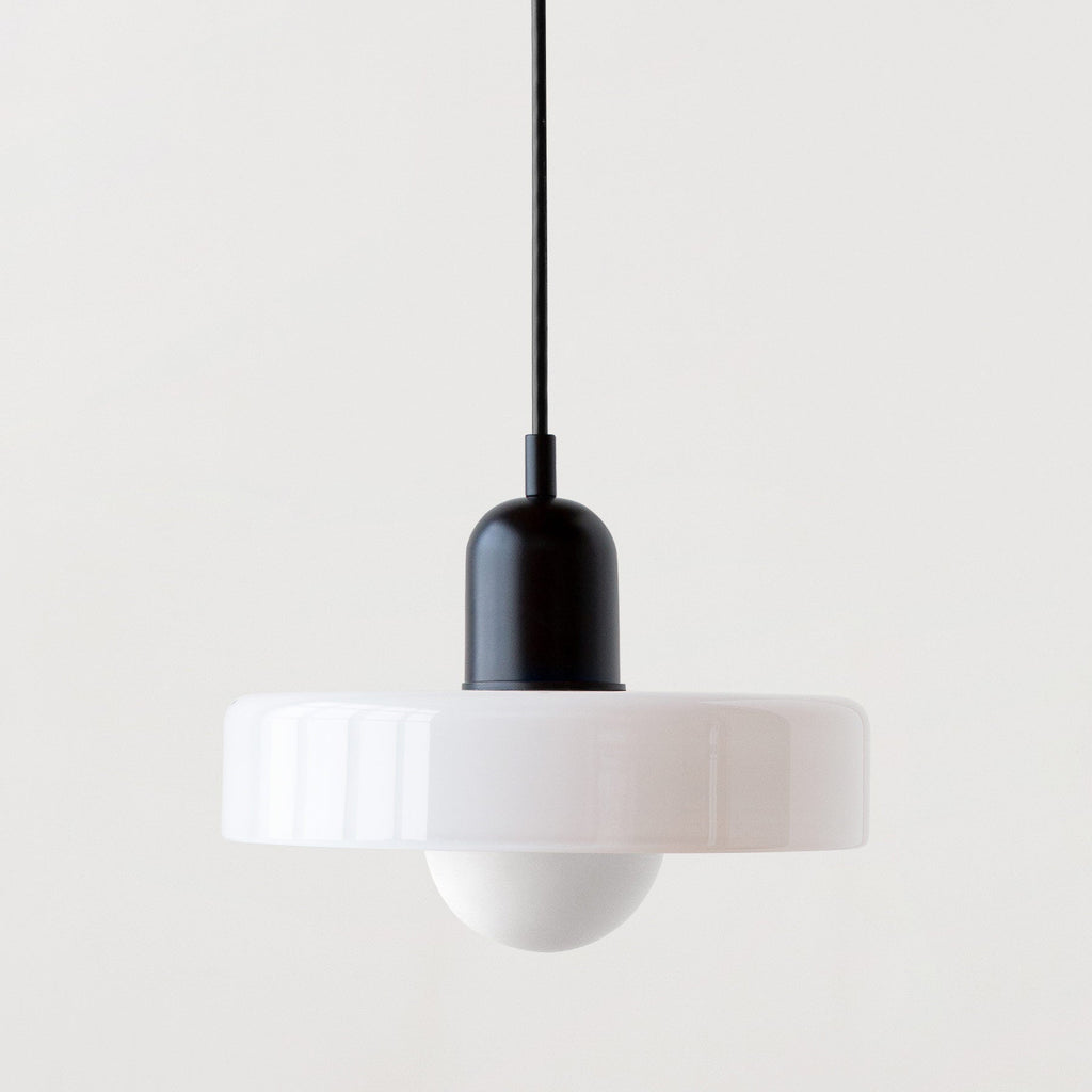 Minimalistic Ceramic Pendant Lamp with Layered Bell Shade | High & Bury