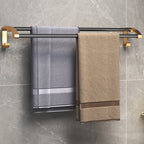 Modern Black and Brass Metal Bathroom Accessories, Individual Pieces or Sets, view 19