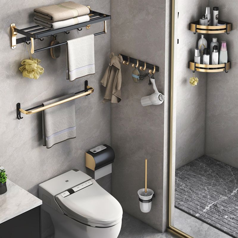Modern Black and Brass Metal Bathroom Accessories, Individual Pieces or Sets, view 21