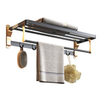 Modern Black and Brass Metal Bathroom Accessories, Individual Pieces or Sets, view 4