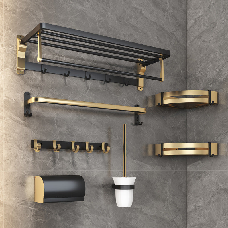 Modern Black and Brass Metal Bathroom Accessories, Individual Pieces or Sets, view 6