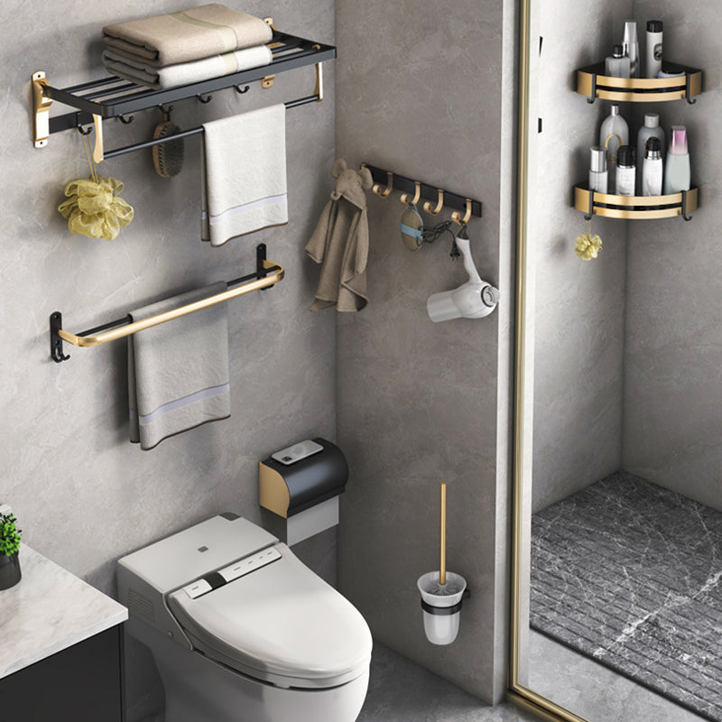 Modern Black and Brass Metal Bathroom Accessories, Individual Pieces or Sets, view 7