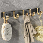 Modern Black and Brass Metal Bathroom Accessories, Individual Pieces or Sets