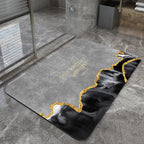 Modern Geometric Bath Mat Polyester Textile Non Slip | High & Bury